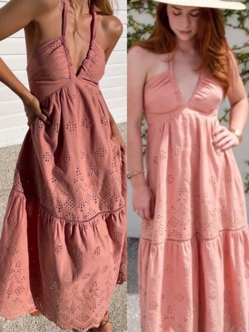 Intermix Kivari Cassidy Eyelet Halter Maxi Dress